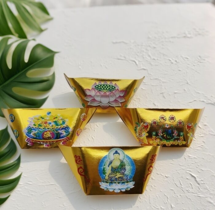 3K Gold Ingots – Mythical Series (Traditional Paper Craft) H135 - Image 1