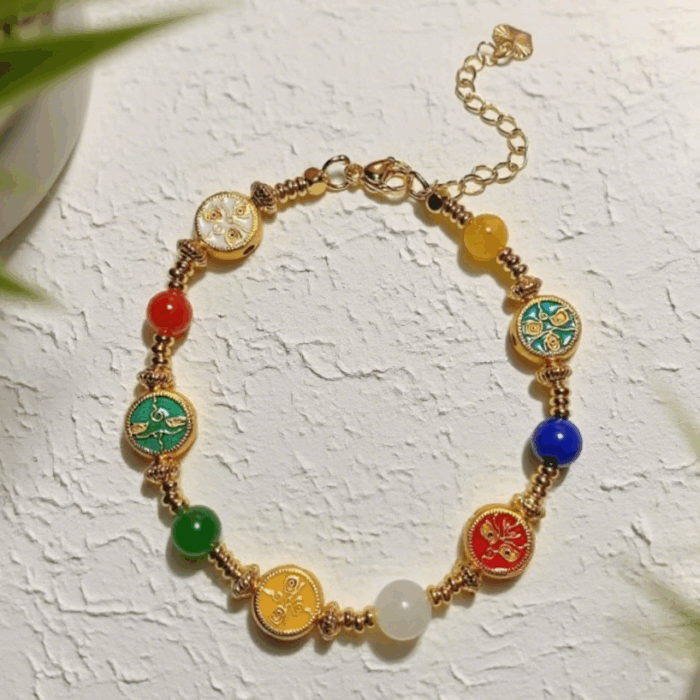 Bead Bracelet: Five Wealth Gods H035 - Image 1