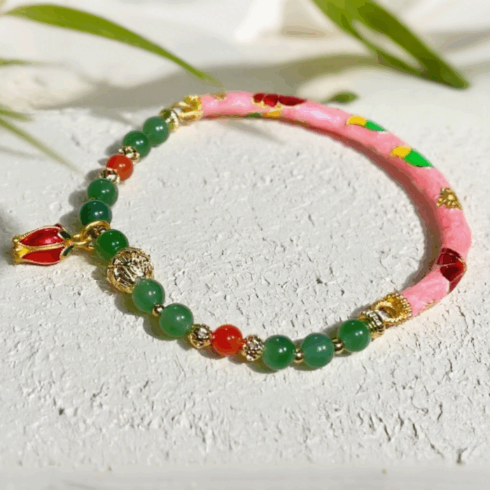 Bead-Bracelet-Lucky-Floral-Crown-H028-1.png Bead Bracelet: Lucky Floral Crown H028 - Image 1