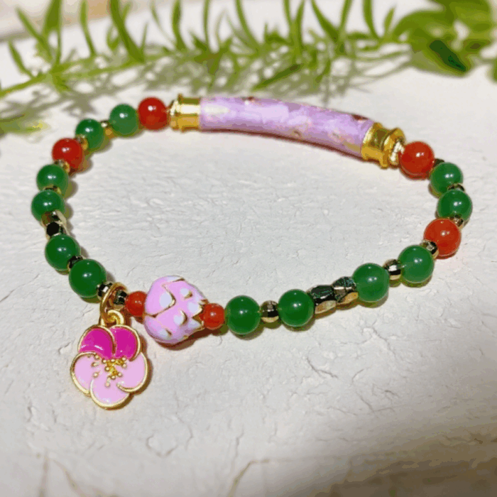 Bead-Bracelet-Purple-Fortune-Golden-Lotus-H029-1.png Bead Bracelet: Purple Fortune Golden Lotus H029 - Image 1