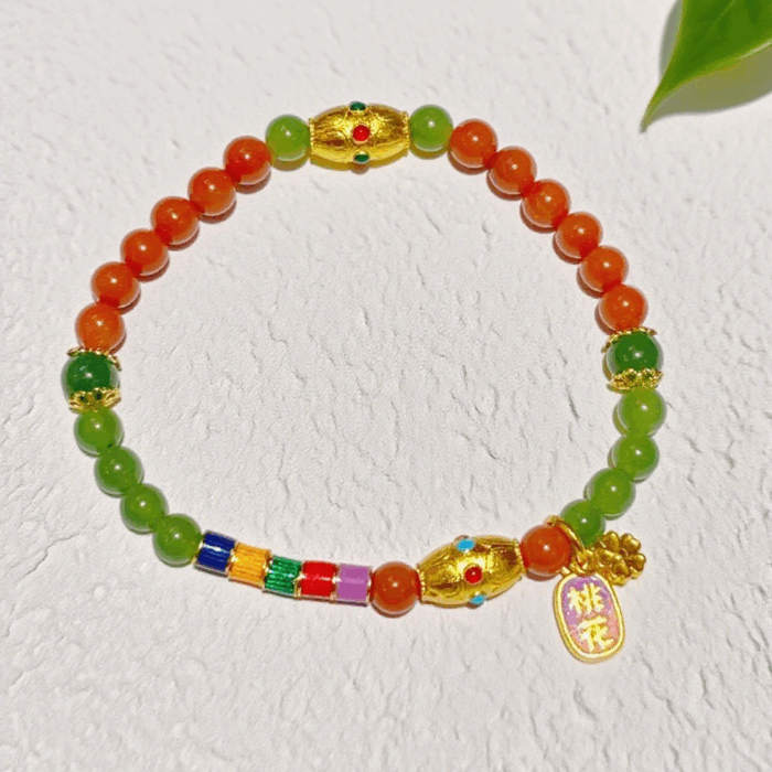 Bracelet-Five-Colored-Peach-Blossom-Banner-H154-1.png Bracelet: Five-Colored Peach Blossom Banner H154 - Image 1