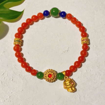 Bracelet: Gentle Golden Snake & Peach Blossom Luck H141
