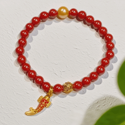 Cinnabar Bracelet: Lucky Koi  H171