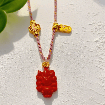 Cinnabar Necklace: Nine-Tailed Fox Essence Cinnabar Talisman H160