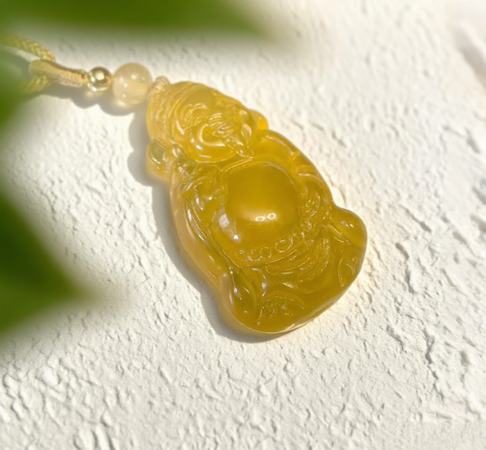 Pendant Necklace: Yellow Abundance Icon D118 - Image 1