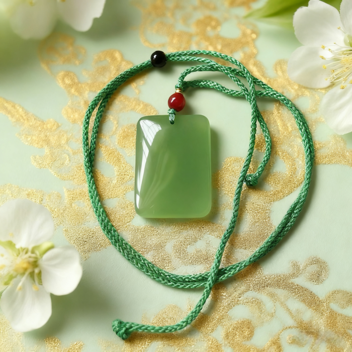 Spring Green Rectangle Pendant D149 - Image 1