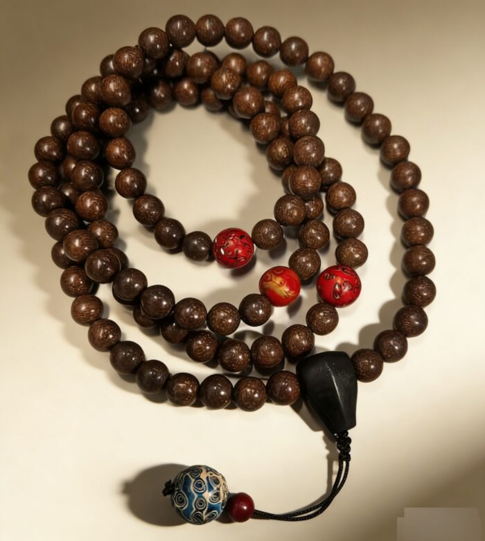 雍正合香珠串(火狐) Yongzheng-Inspired Scented Bead Mala (Fire Fox) Y07 - Image 1