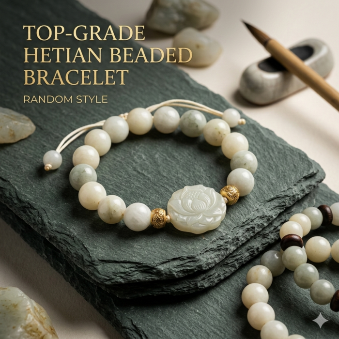 T15A Top-Grade Hetian Beaded Bracelet (Random Style) - Image 1