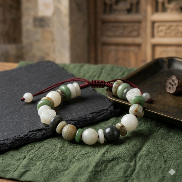 Second-grade Hetian Hand Bracelet (Random Style) T15B Second-grade Hetian Hand Bracelet (Random Style) - Image 1