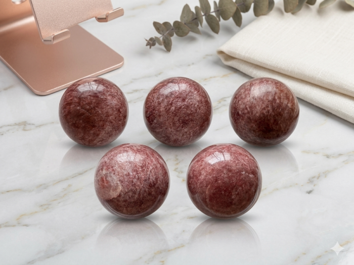 R18 Strawberry Quartz Sphere - Image 1