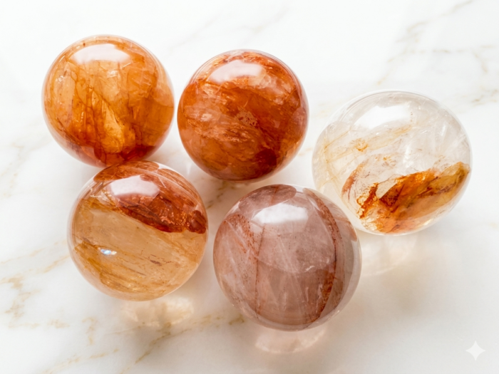 R17 Hematoid Quartz Sphere - 影像 1